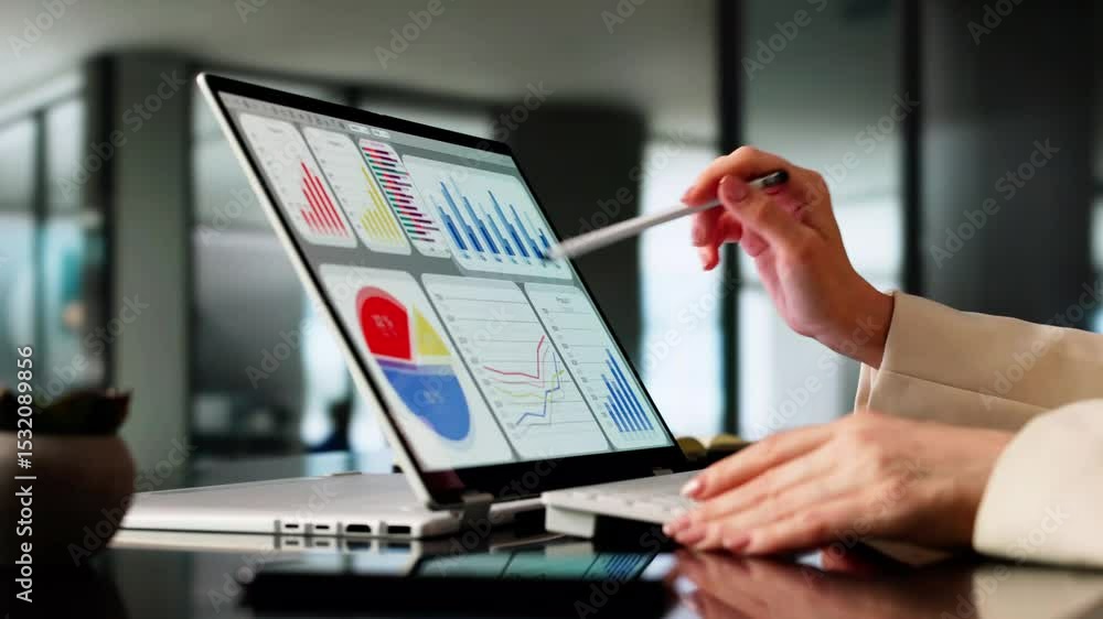 Leinwandbilder data analyst using data analytics kpi