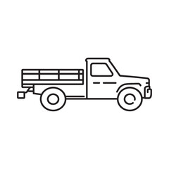 Classic delivery truck line art vector illustration