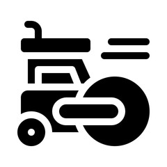 Road roller glyph icon
