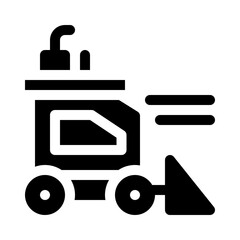 Skid steer loader glyph icon