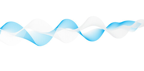  A dynamic abstract wave design featuring intertwined and overlapping bands of translucent light blue and white. The ribbons create a rhythmic, flowing pattern with soft gradients,