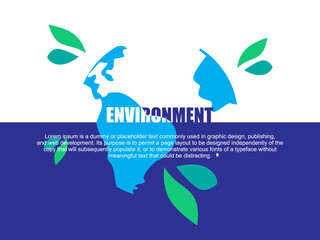 Earth day poster for graphic design business marketing and web and print materials. Environmental theme vector illustration.
