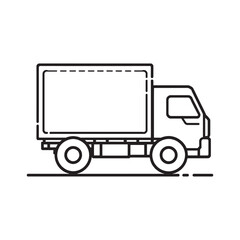 container truck line art vector illustration simple design