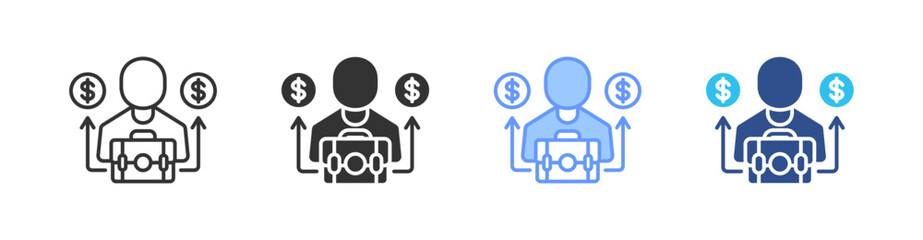 B2C Multi Style Icon Set Vector 