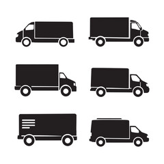 Delivery Van Sketch Style Vector Line Art Design