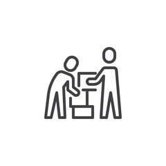 Figures building blocks line icon