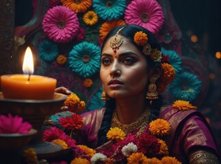 Rangoli designs and festive lights add a touch of elegance and celebration to Diwali