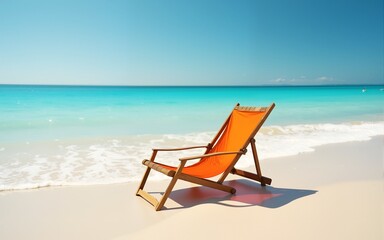 beach chair on the beach. High quality