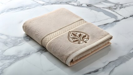 Indulge in serene comfort with a luxurious cream towel its soft touch offering a spa like experience in your own home
