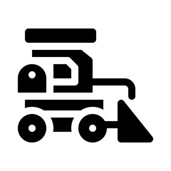 Skid steer loader glyph icon