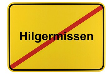Illustration eines Ortsschildes der Gemeinde Hilgermissen in Niedersachsen