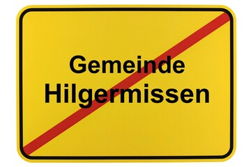 Illustration eines Ortsschildes der Gemeinde Hilgermissen in Niedersachsen