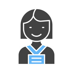 Female Presenter I icon vector image. Suitable for mobile apps, web apps and print media.