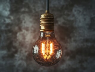 Isolated vintage style light bulb on white background