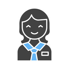 Female Student icon vector image. Suitable for mobile apps, web apps and print media.