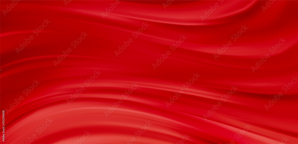Poster Smooth elegant Red Copper satin texture abstract background. Luxurious flowing background design. Vector Drapery Wallpaper BG