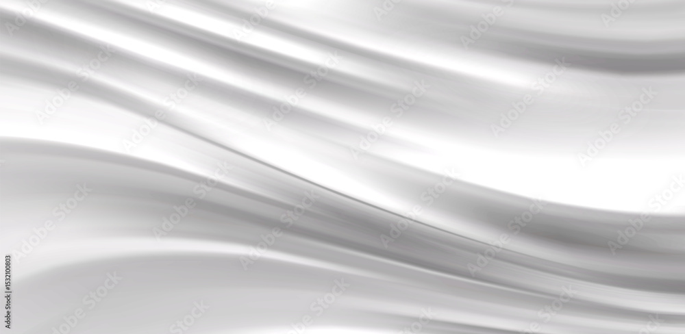 Poster smooth elegant white silver satin texture abstract background. luxurious flowing background design. 
