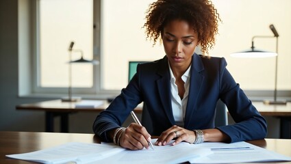 Black female lawyer at desk with laptop for Human Rights Day