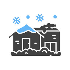 Obraz premium House with Snow icon vector image. Suitable for mobile apps, web apps and print media.