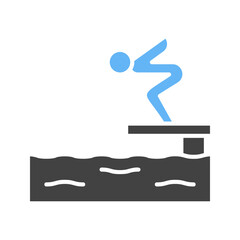 Jumping in Water icon vector image. Suitable for mobile apps, web apps and print media.