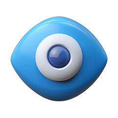 3d blue eye icon isolated on white background