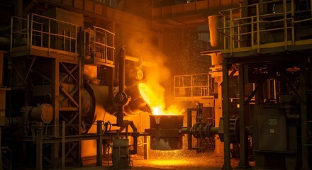 A scene of hot metal melting inside a gold refinery