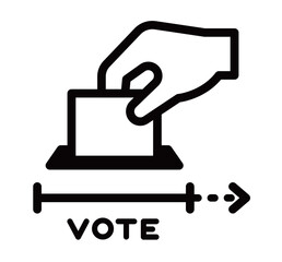 期日前投票のアイコン　選挙　期限前投票　投票日　投票所　投票用紙　一票