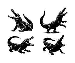 set of crocodile silhouette (artwork 1)