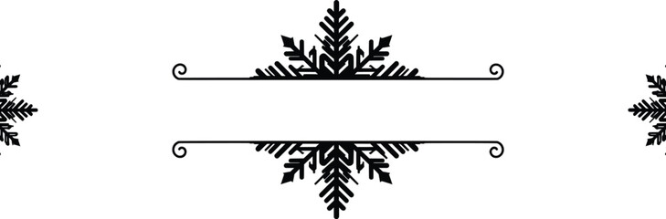 Obraz premium Elegant Snowflake Vector Illustration Decorative Frame Design