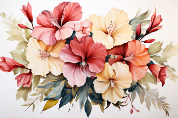 Watercolor Flowers Bouquets, illustration background