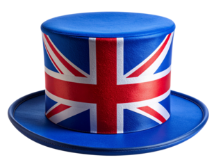 Blue Top Hat with Union Jack Design  Transparent PNG