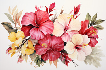 Watercolor Flowers Bouquets, illustration background