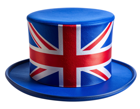 Blue Top Hat with Union Jack Design  Transparent PNG
