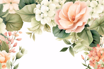 Watercolor Flowers Bouquets, illustration background