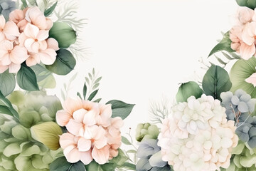 Watercolor Flowers Bouquets, illustration background