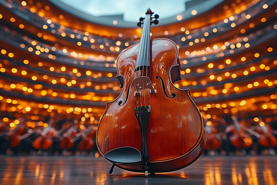 Cello on stage classical music performance image