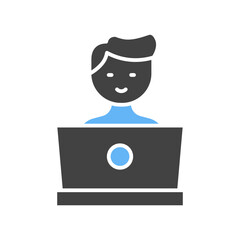 Studying on Laptop icon vector image. Suitable for mobile apps, web apps and print media.