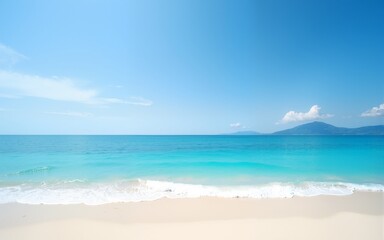 Beautiful  horizon landscape summer season panorama front view point tropical sea beach white sand clean and blue sky background calm nature ocean wave water travel at Sai Kaew Beach thailand holiday