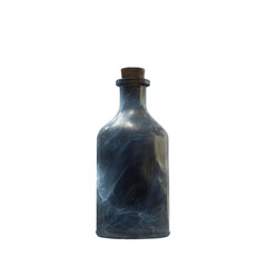 Antique Glass Bottle with Cork Stopper - Dark Mystical Design