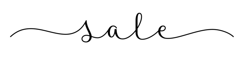 SALE vector brush calligraphy banner with swashes on white background