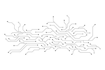 Naklejka premium Vector circuit board pattern on a white screen for background technology 