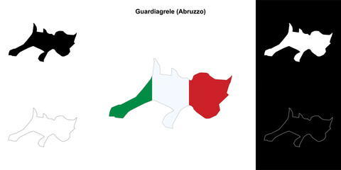 Guardiagrele (Abruzzo) outline map set