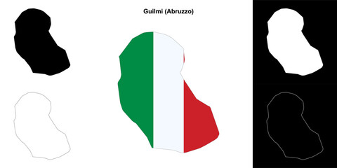 Guilmi (Abruzzo) outline map set