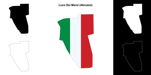 Luco Dei Marsi (Abruzzo) outline map set