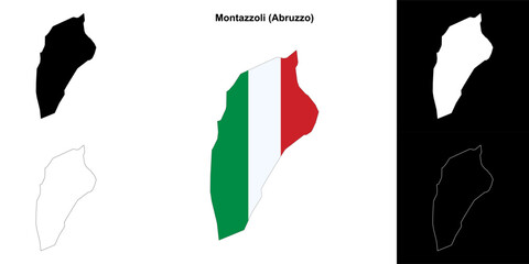 Montazzoli (Abruzzo) outline map set