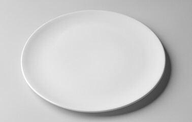 empty white ceramic plate  isolated on white background with clipping path.