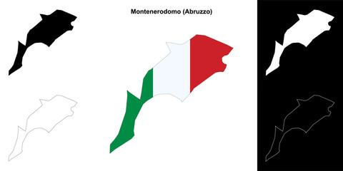 Montenerodomo (Abruzzo) outline map set