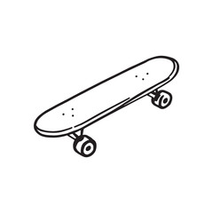 Hand drawn skateboard outline for graphic design projects