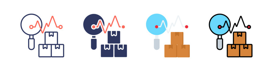Analysis Multi Style Icon Set Vector 