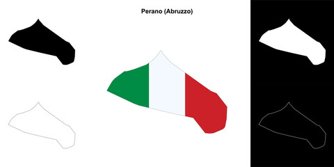 Perano (Abruzzo) outline map set